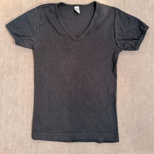 Basic American Apparel black short sleeve tee, size M/OS